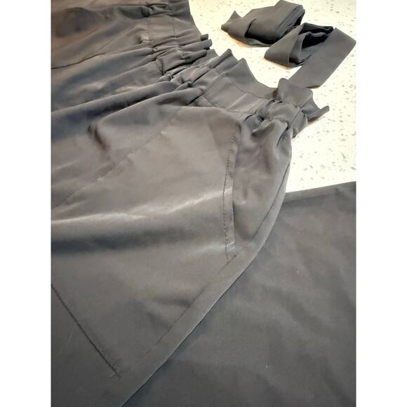 SIMPLEE ELASTIC WAIST WITH TIE BELT POCKETS BLACK COMFY FIT PANTS WOMENS XL - Picture 5 of 5